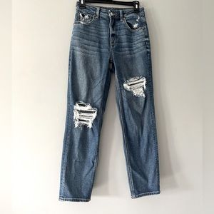 American Eagle Outfitters AE Size 2 Mom Straight jeans distressed